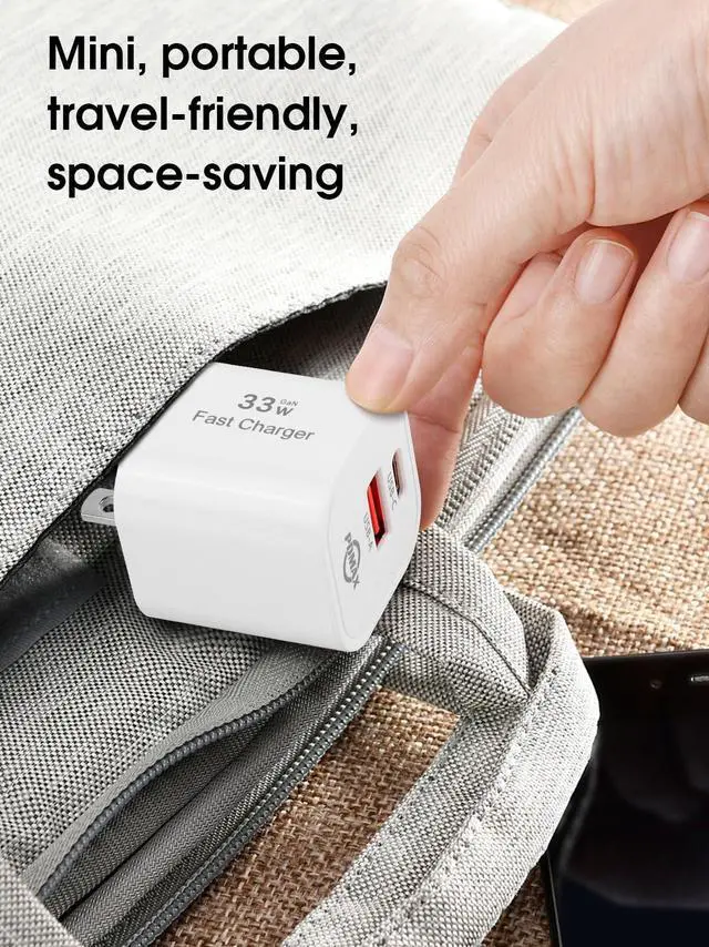 Alt view image 5 of 7 - 30W USB-C Wall Charger - Fast Charging Block, Dual Port 30 Watts USB-C & USB-A Power Adapter with Gan Tech for iPhone 16/15/Plus/Pro Max, Galaxy S24/S23, Pixel 9/8, iPad, AirPods & MacBook Air