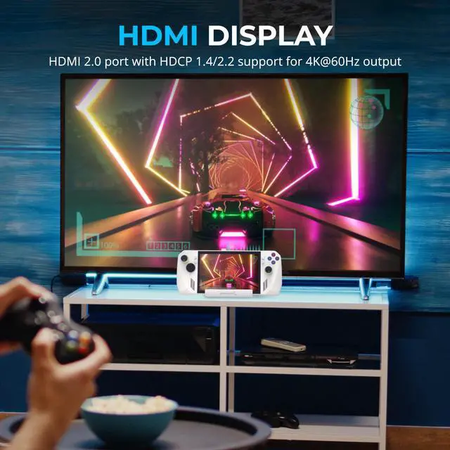 Alt view image 4 of 7 - Docking Station for Asus ROG Ally, 6-Port USB Type-C, 4K@60Hz HDMI, 5Gbps USB Ports, Power Delivery, Compact Design for Gaming (DS-RA6P)