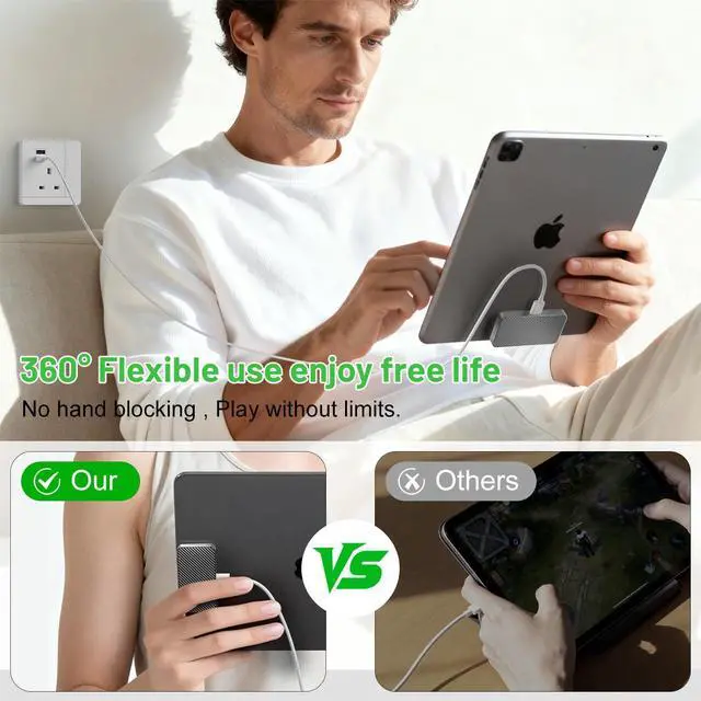 Alt view image 3 of 7 - Magnetic Wireless Charger for iPad Pro 11 (1st/2nd/3rd/4th) & iPad Air 11 (M2/M3) & iPad Air 10.9 (4th/5th), 18W Fast Charging Smart Connector Alloy Wireless Charging Pad with USB-C Cord Cable