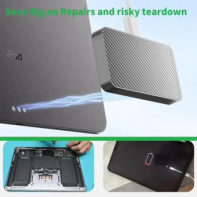 Alt view image 6 of 7 - Magnetic Wireless Charger for iPad Pro 11 (1st/2nd/3rd/4th) & iPad Air 11 (M2/M3) & iPad Air 10.9 (4th/5th), 18W Fast Charging Smart Connector Alloy Wireless Charging Pad with USB-C Cord Cable