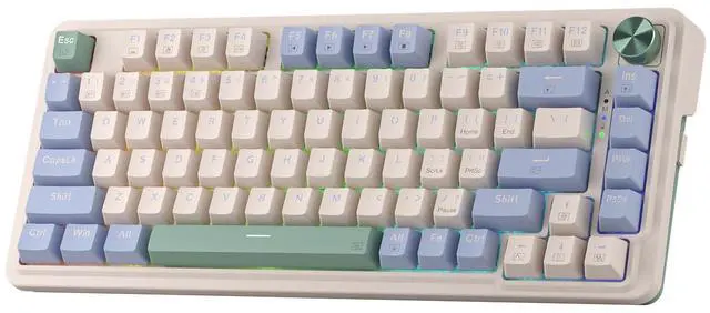 Main image of K673 PRO 75% Wireless Gasket RGB Gaming Keyboard, 3-Modes 81 Keys Compact Mechanical Keyboard w/Hot-Swap Socket, Dedicated Knob Control & Sound Absorbing Pads, Linear Red Switch