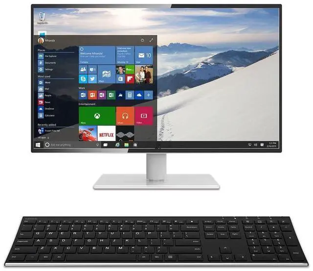 Alt view image 7 of 7 - 2.4G Wireless Keyboard Stainless Steel Ultra Slim Full Size Keyboard with Numeric Keypad for Computer/Desktop/PC/Laptop/Surface/Smart TV and Windows 10/8/ 7 Built in Rechargeable Battery