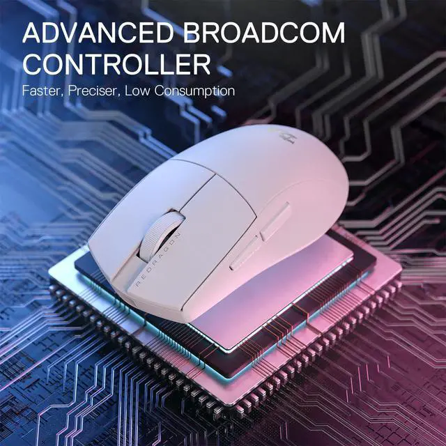 Alt view image 4 of 7 - M916 PRO 3-Mode Wireless Gaming Mouse, 55G Ultra-Light 26K DPI Mouse w/Ergonomic Natural Grip Build, Full Programmable Buttons, Software Supports DIY Keybinds & DPI