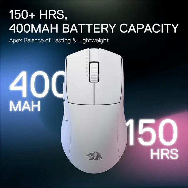 Alt view image 6 of 7 - M916 PRO 3-Mode Wireless Gaming Mouse, 55G Ultra-Light 26K DPI Mouse w/Ergonomic Natural Grip Build, Full Programmable Buttons, Software Supports DIY Keybinds & DPI