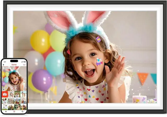 Main image of 10.1" WiFi Digital Picture Frame with 32GB Memory, 1280 x 800 IPS HD Touch Screen Electronic Photo Frame, Auto-Rotate, Slideshow, Wall Mountable, Share Photos/Video Remotely Anywhere