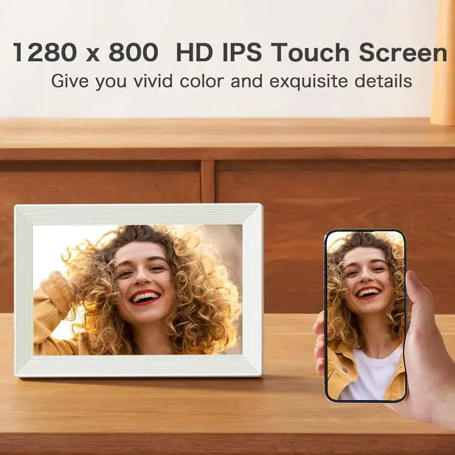 Alt view image 3 of 7 - WiFi Digital Picture Frame, Birthday Gifts for Women, 10.1 Inch 1280 * 800IPS Touch Screen Digital Photo Frame, 32GB Memory, Auto-Rotate, Share Picture Video, Birthday Gift for Mom, Dad, Wife