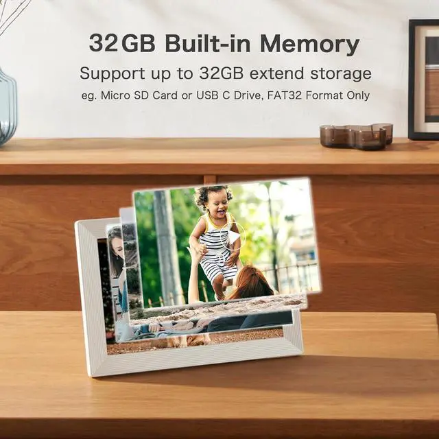 Alt view image 6 of 7 - WiFi Digital Picture Frame, Birthday Gifts for Women, 10.1 Inch 1280 * 800IPS Touch Screen Digital Photo Frame, 32GB Memory, Auto-Rotate, Share Picture Video, Birthday Gift for Mom, Dad, Wife