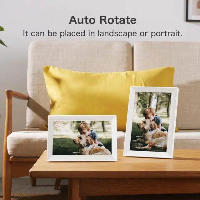 Alt view image 7 of 7 - WiFi Digital Picture Frame, Birthday Gifts for Women, 10.1 Inch 1280 * 800IPS Touch Screen Digital Photo Frame, 32GB Memory, Auto-Rotate, Share Picture Video, Birthday Gift for Mom, Dad, Wife