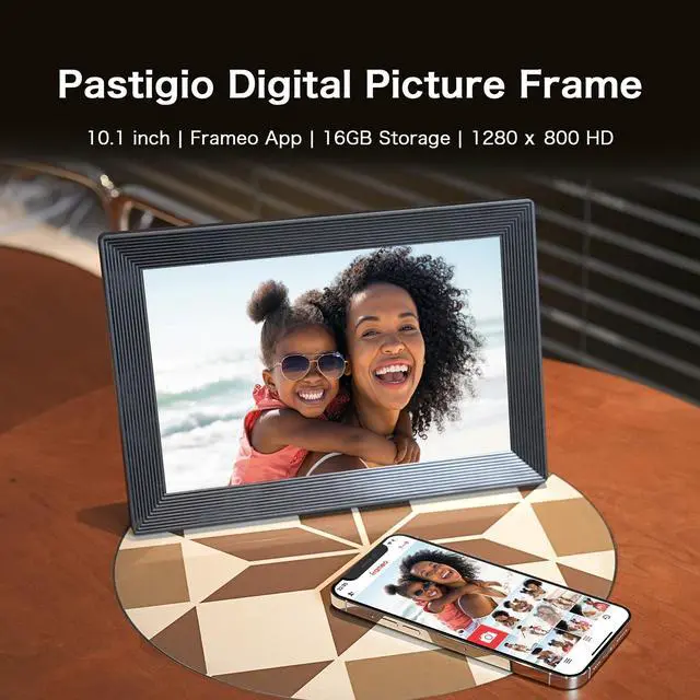 Alt view image 2 of 7 - Digital Picture Frame, WiFi 10.1 Inch 1280*800IPS HD Touch Screen Digital Photo Frame, 16GB Memory, Auto-Rotate, Share Picture Video, Birthday Gifts for Women, Gifts for Mom, Dad, Wedding Gifts