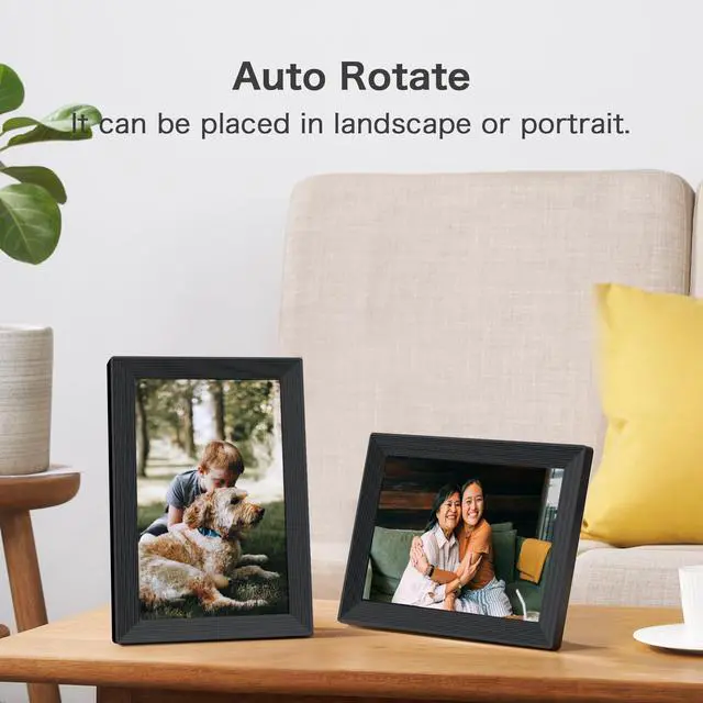 Alt view image 6 of 7 - Digital Picture Frame, WiFi 10.1 Inch 1280*800IPS HD Touch Screen Digital Photo Frame, 16GB Memory, Auto-Rotate, Share Picture Video, Birthday Gifts for Women, Gifts for Mom, Dad, Wedding Gifts