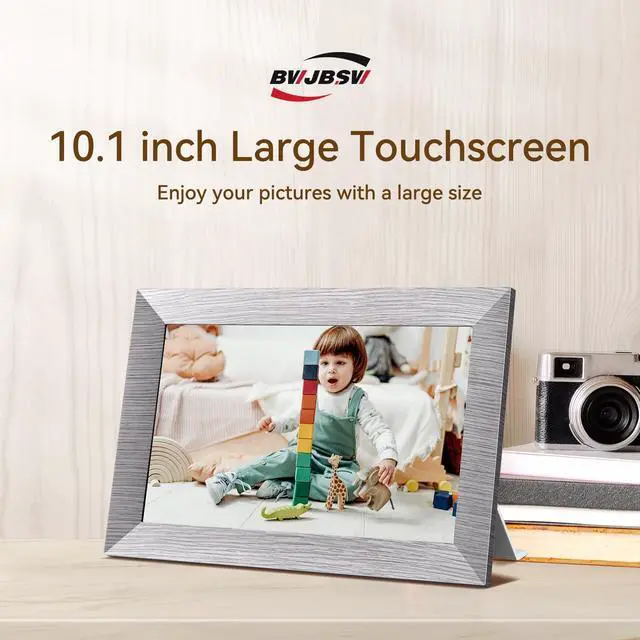 Alt view image 3 of 7 - 10.1 Inch Digital Picture Frame with 32GB Storage, WiFi Digital Photo Frame 1280x800 HD IPS Touchscreen, Easy Setup for Photo & Video Sharing via Free App