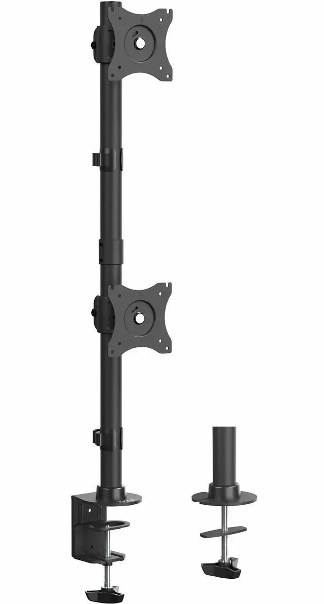 Main image of Dual Monitor Desk Mount Stand with Height Adjustment and VESA Plates for 2 LCD Ultrawide Screens up to 34 inches, Stacked Array, STAND-V002R