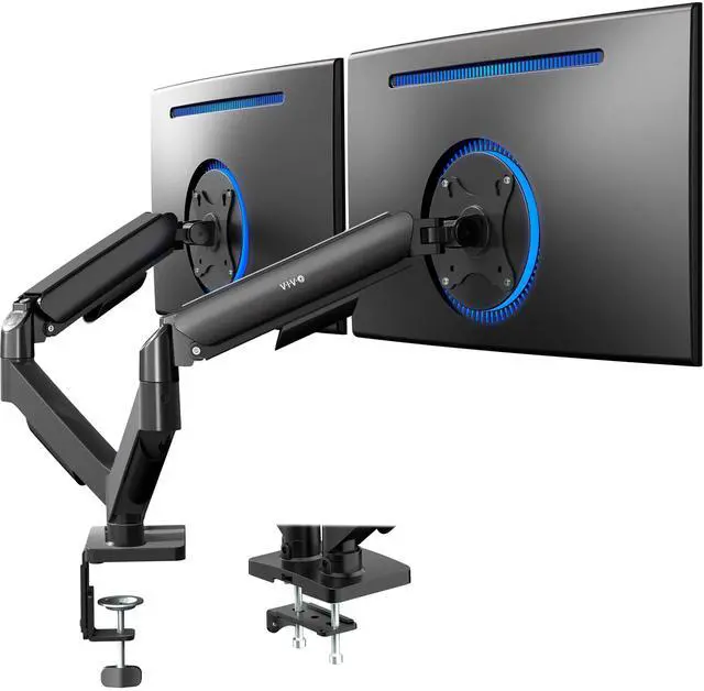 Main image of Dual Monitor up to 32 inches and 19.8 lbs per Screen, Pneumatic Arm Desk Mount, Articulating Counterbalance, VESA Stand, Classic, STAND-V002O