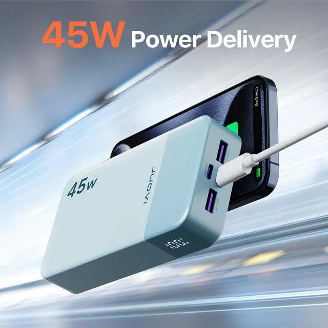Alt view image 2 of 6 - J2621 Power Bank Portable Charger,20000mAh 45W PD3.0 QC 4.0 Fast Charging Battery Pack with LED Display,2 USB-C,2 USB-A for iPhone Tablet MacBook