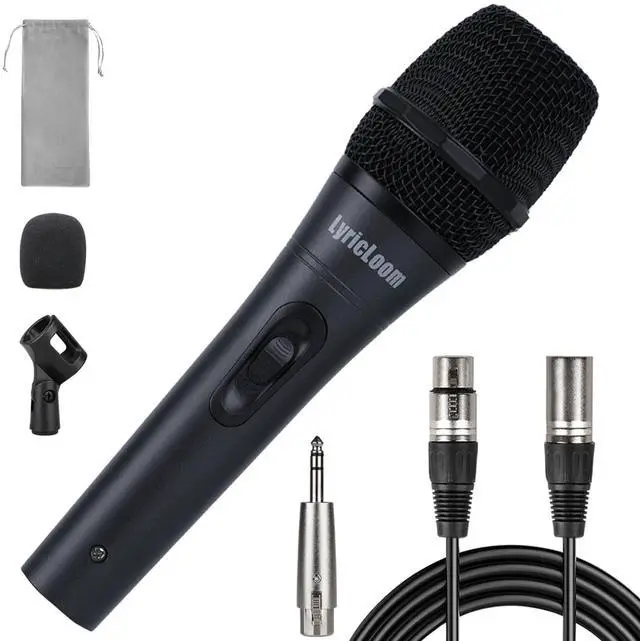 Main image of Professional XLR Microphone Wired Set, Metal Vocal Dynamic Microphone with 16.4 XLR Male to Female Cable, Mic with Switch Set. Corded Microphone for Karaoke, Speaker, Singing, Recording