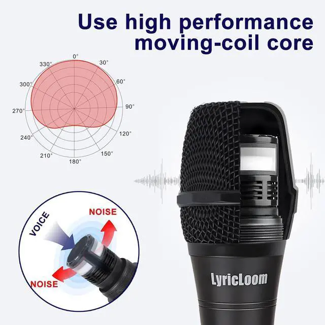 Alt view image 3 of 7 - Professional XLR Microphone Wired Set, Metal Vocal Dynamic Microphone with 16.4 XLR Male to Female Cable, Mic with Switch Set. Corded Microphone for Karaoke, Speaker, Singing, Recording