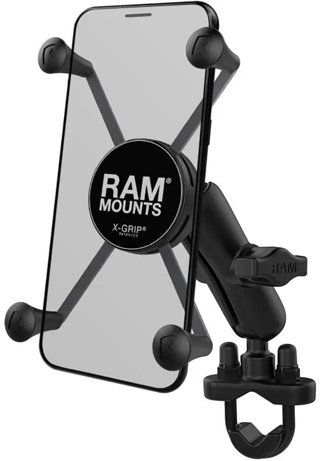Main image of X-Grip Phone Mount with Handlebar U-Bolt Base RAM-B-149Z-UN7U , Medium Arm for Motorcycle, ATV/UTV, Bike