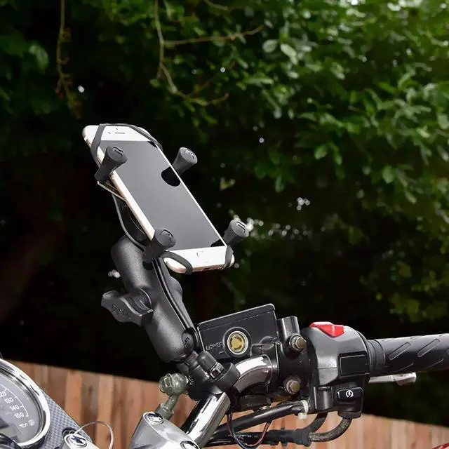 Alt view image 5 of 7 - X-Grip Phone Mount with Handlebar U-Bolt Base RAM-B-149Z-UN7U , Medium Arm for Motorcycle, ATV/UTV, Bike
