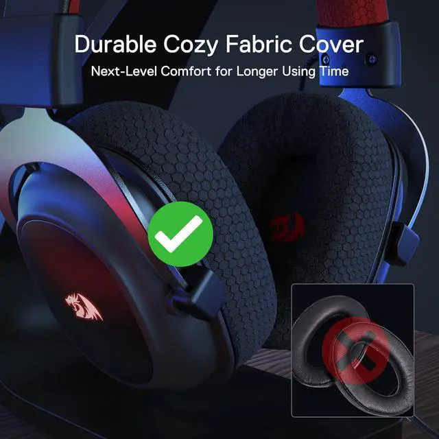 Alt view image 6 of 7 - H510 PRO 3-Mode RGB Gaming Headset - 7.1 Surround Sound - 53MM Audio Drivers in Memory Foam Ear Pads w/Durable Fabric Cover- Multi Platforms Headphone - USB Powered for PC/PS4/NS