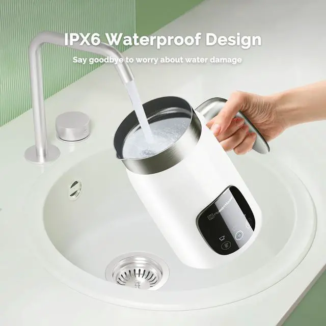 Alt view image 7 of 7 - Milk Frother, Variable Temp and Froth Thickness DualFro 400 Milk Frother and Steamer, 14.1OZ/400ML Smart Touch Control Foam Maker, Memory Function for Latte, Warm Milk, Hot Chocolate