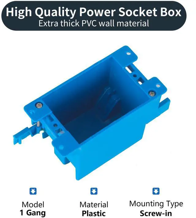 Alt view image 4 of 7 - 10-Pack Single Gang Electrical Outlet Box, Old Work Box, 14 Cubic Inch Switch Box Plastic Outlet Box 1-Gang Electrical Outlet Boxes Extenders for Residential Commercial Old Job Applications