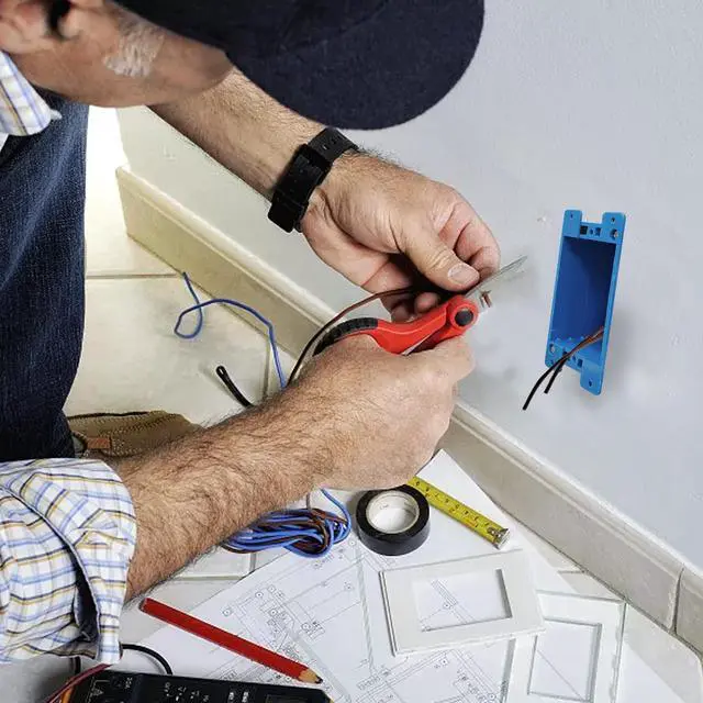 Alt view image 7 of 7 - 10-Pack Single Gang Electrical Outlet Box, Old Work Box, 14 Cubic Inch Switch Box Plastic Outlet Box 1-Gang Electrical Outlet Boxes Extenders for Residential Commercial Old Job Applications