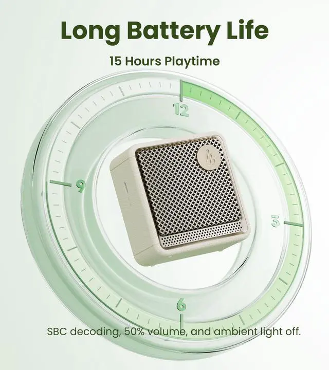 Alt view image 5 of 7 - ES20 Portable Bluetooth Speaker with IP67 Waterproof & Dustproof, 15 Hours Playtime, Wireless Connectivity for Home Office Outdoor (Black)