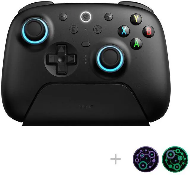 Alt view image 2 of 7 - Ultimate 2 Wireless Gaming Controller with TMR Joysticks, Switchable Hall Effect/Tactile Triggers, 8Speed Wireless Tech, Charging Dock, RGB Fire Ring for PC & Android - Black