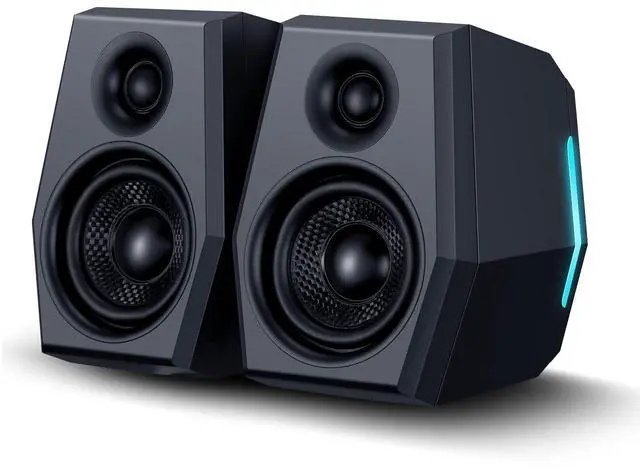 Main image of SW209 36W PC Gaming Speakers with 24bit DAC USB, Bluetooth 5.2 and Aux Inputs, 3 EQ Sound Modes, 2.0 RGB Lighting Multimedia Speakers for Computer Desktop Monitor Laptop, Black