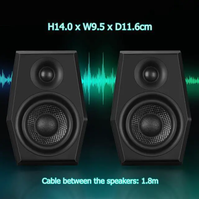 Alt view image 2 of 7 - SW209 36W PC Gaming Speakers with 24bit DAC USB, Bluetooth 5.2 and Aux Inputs, 3 EQ Sound Modes, 2.0 RGB Lighting Multimedia Speakers for Computer Desktop Monitor Laptop, Black