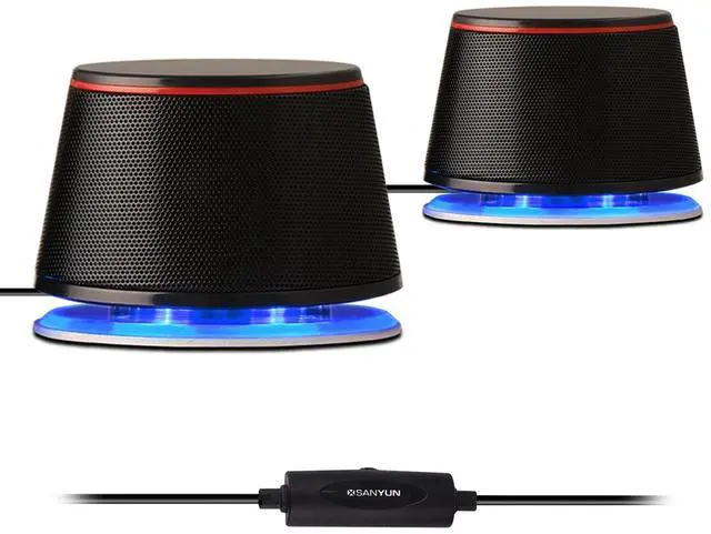 Main image of SW102 Computer Speakers, 5Wx2, Deep Bass in Small Body, Stereo 2.0 USB Powered 3.5mm Aux Multimedia Speakers, Built-in Bottom Bass Radiators, PC Laptop Desktop Speakers, Black