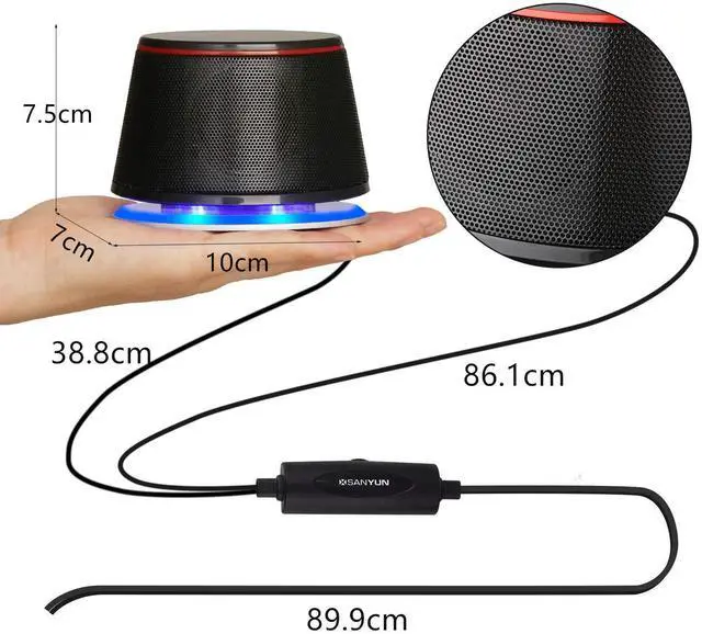 Alt view image 5 of 7 - SW102 Computer Speakers, 5Wx2, Deep Bass in Small Body, Stereo 2.0 USB Powered 3.5mm Aux Multimedia Speakers, Built-in Bottom Bass Radiators, PC Laptop Desktop Speakers, Black