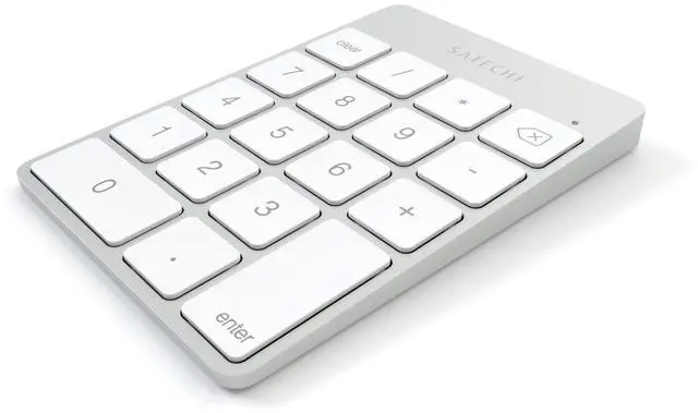 Alt view image 3 of 7 - Slim Aluminum Bluetooth Keypad, Wireless Number Pad with 18 Keys, Micro USB Rechargeable Numpad, External Number Pad for MacBook Air/Pro M5/M4, iPad Air/Pro M5/M4/M3, iMac, PC - Silver