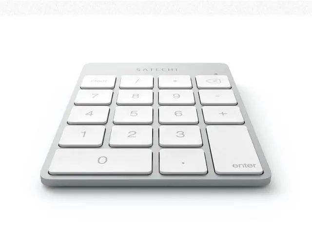 Alt view image 5 of 7 - Slim Aluminum Bluetooth Keypad, Wireless Number Pad with 18 Keys, Micro USB Rechargeable Numpad, External Number Pad for MacBook Air/Pro M5/M4, iPad Air/Pro M5/M4/M3, iMac, PC - Silver