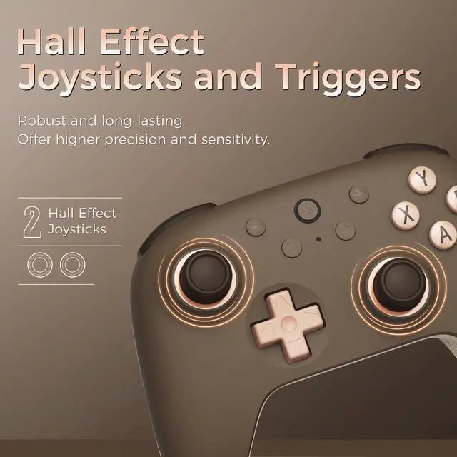 Alt view image 3 of 7 - Ultimate 2C Wireless 2.4G Controller for Windows PC and Android, Gamepad with Hall Effect Joysticks and Hall Triggers, 1000Hz Polling Rate, Remappable L4/R4 Bumpers - Black Myth: Wukong