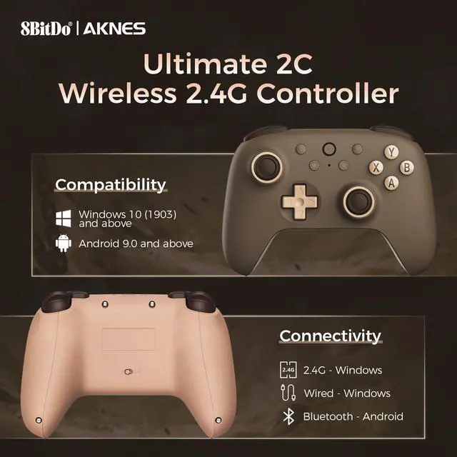 Alt view image 2 of 7 - Ultimate 2C Wireless 2.4G Controller for Windows PC and Android, Gamepad with Hall Effect Joysticks and Hall Triggers, 1000Hz Polling Rate, Remappable L4/R4 Bumpers - Black Myth: Wukong