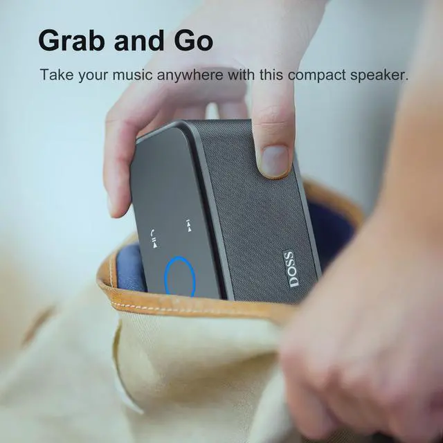 Alt view image 6 of 7 - Wireless Bluetooth Speaker-12W HD Sound with Rich Bass, IPX5 Waterproof, 20H Playtime, Handsfree, for Gatherings, Home, Office, Outdoor, Travel-Grey