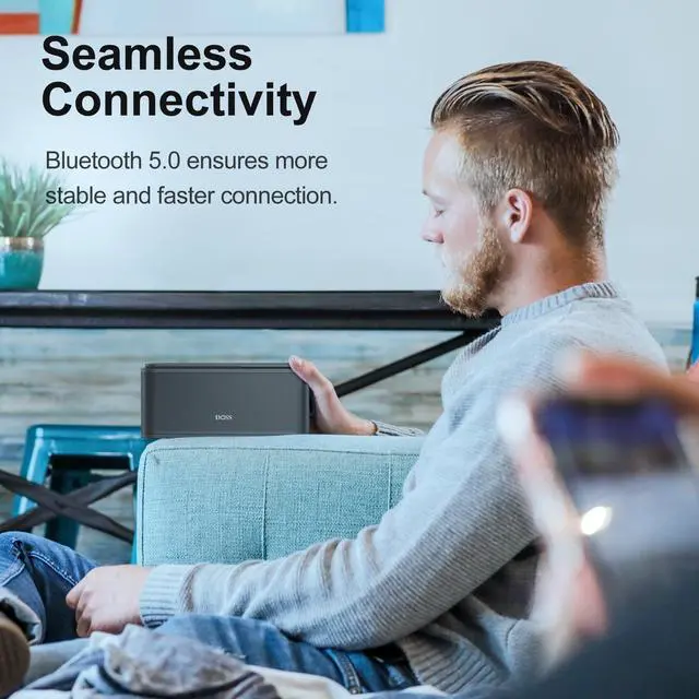 Alt view image 5 of 7 - Wireless Bluetooth Speaker-12W HD Sound with Rich Bass, IPX5 Waterproof, 20H Playtime, Handsfree, for Gatherings, Home, Office, Outdoor, Travel-Grey