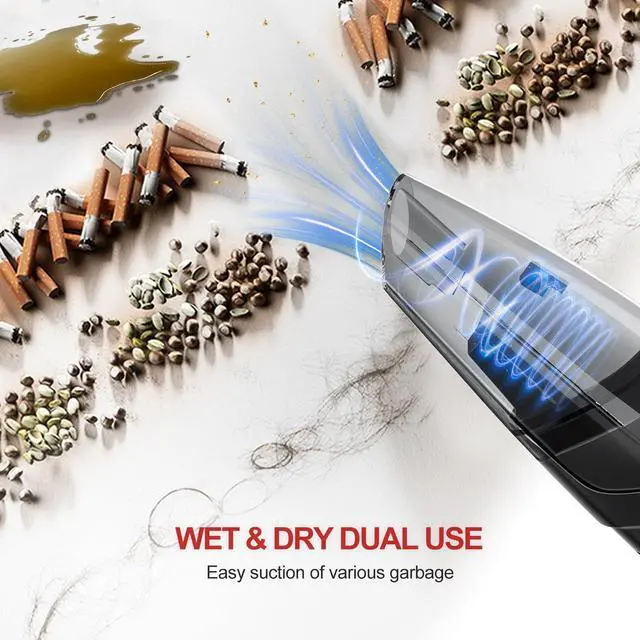 Alt view image 3 of 7 - Handheld Vacuum Cleaner, Cordless Vacuum Cleaner, 6.5KPA Super Powerful Suction Cleaner, Rechargeable Portable Hand Vacuum,with LED, HEPA Filter, for Home & Pet Hair (Black)