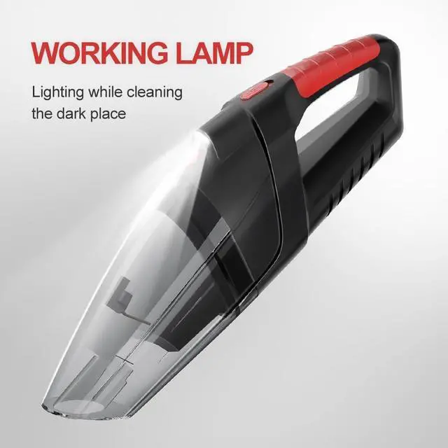 Alt view image 4 of 7 - Handheld Vacuum Cleaner, Cordless Vacuum Cleaner, 6.5KPA Super Powerful Suction Cleaner, Rechargeable Portable Hand Vacuum,with LED, HEPA Filter, for Home & Pet Hair (Black)