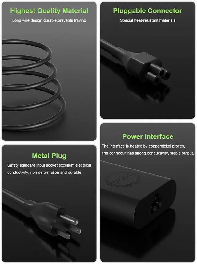 Alt view image 5 of 7 - 100W USB-C Charger Compatible with Dell Precision 5770 5760 5680 3580 Latitude 9440 9510 9520 7640 5340 XPS 9440 9720 Inspiron-14 16 7430 7640 Pro Rugged 13 14 16 Laptop