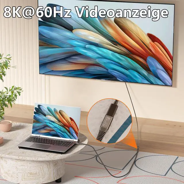 Alt view image 4 of 7 - Long USB c Extension Cable 20FT, 20Gbps/100W USB3.2 Type C Extender Cord, 4K@60Hz Video Output Nylon Braided usbc Male to USB-c Female Charging Cable Compatibility with Thunderbolt 4/3