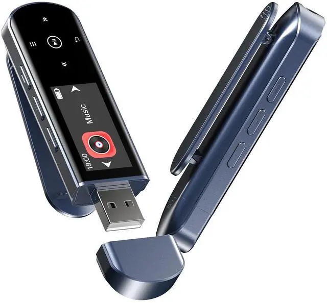 Main image of 64GB Clip on USB MP3 Player with Bluetooth, Portable Audio Music Player for Sports Running, HiFi Lossless Sound MP3 Player with FM Radio,6000+ Song Storage, One-Key Recording, USB Charging