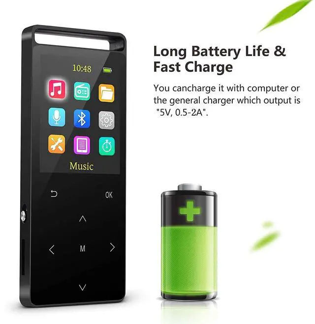 Alt view image 3 of 6 - MP3 Player 64GB with Bluetooth Sport Armband,FM Record,Shuffle Play,Line-in rip Music,Voice Record,HiFi,Multifunction,Metal Shell