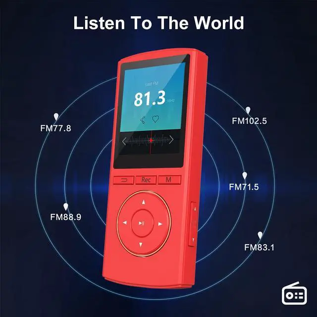 Alt view image 5 of 7 - MP3 Player 64GB with Bluetooth,HiFi,Sport,Line-in rip Music, Lossless Sound, Sleep Timer, FM, Long Battery Life(Black) (Black)