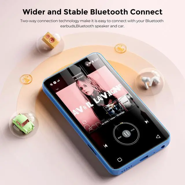 Alt view image 6 of 7 - 160GB MP3 Player with Bluetooth and WiFi, Music Player with Spotify,Pandora,Amazon Music,4" Touch Screen Android MP4 MP3 Player for Kids with Libby,Audible,Spotify Kids(Blue)