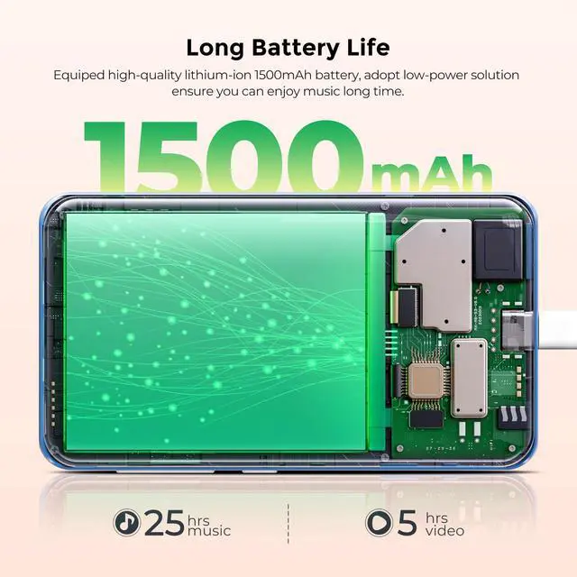 Alt view image 7 of 7 - 160GB MP3 Player with Bluetooth and WiFi, Music Player with Spotify,Pandora,Amazon Music,4" Touch Screen Android MP4 MP3 Player for Kids with Libby,Audible,Spotify Kids(Blue)