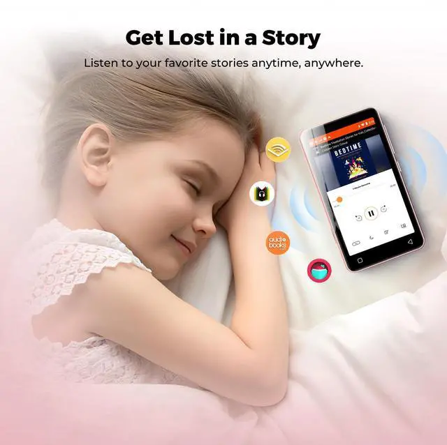 Alt view image 3 of 7 - 160GB MP3 Player with Bluetooth and WiFi, MP3 MP4 Player for Kids with Spotify, Amazon Music, Audible, Libby, 4.0" Touch Screen Android Music Player with Speaker, Up to 1TBPink