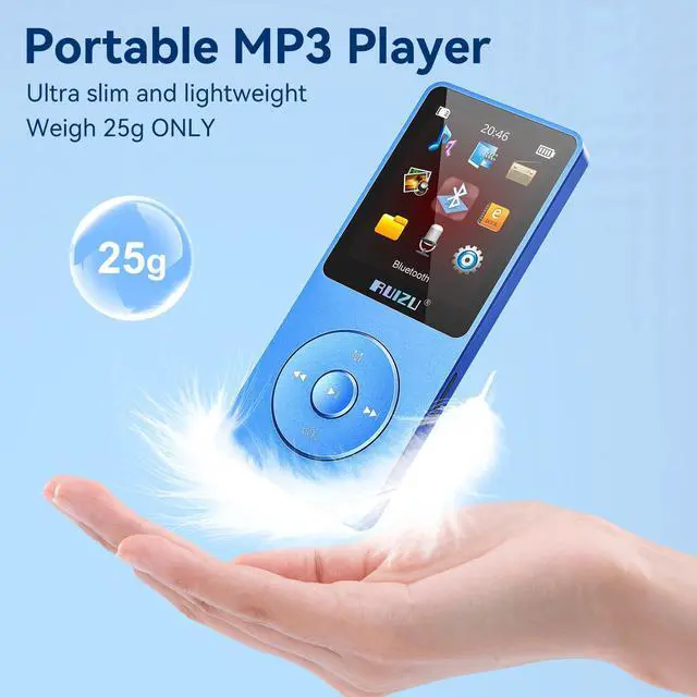 Alt view image 4 of 7 - 32GB MP3 Player with Bluetooth 5.3, 1oz Weight, 1.8" Screen Portable Music Player, FM Radio, Voice Recorder, Shuffle Single Loop, 80H Digital Audio Video Playback, Support 128GB TF Card, Silver