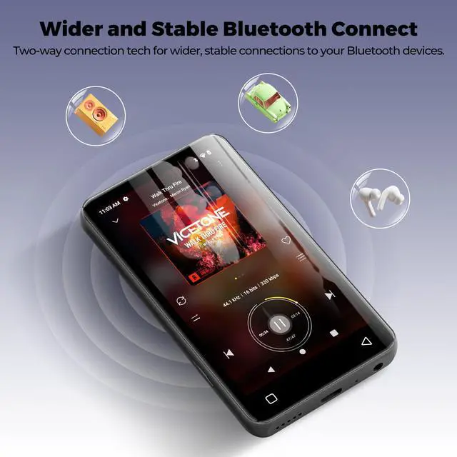 Alt view image 7 of 7 - 160GB MP3 Player with Bluetooth and WiFi, innioasis, MP3 MP4 Player for Kids with Spotify, Amazon Music, Audible, Libby, 4.0" Touch Screen Android Music Player with Speaker, Up to 1TB (Gray)